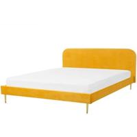 Beliani - FLAYAT - Tweepersoonsbed - Geel - 180 x 200 cm - Fluweel