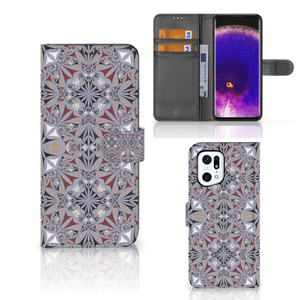 OPPO Find X5 Pro Bookcase Flower Tiles