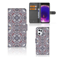 OPPO Find X5 Pro Bookcase Flower Tiles - thumbnail