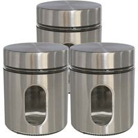 4x stuks voedsel bewaren keuken voorraad pot - zilver metaal - deksel - 700 ml