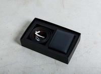 Geschenkset - Portemonnee (Zwart) met Omkeerbare Leren Riem (Zwart/Bruin)