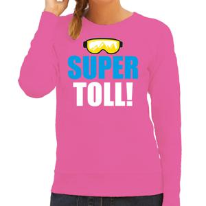 Apres ski sweater/trui voor dames - super toll - roze - wintersport - skien