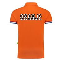 Oranje supporter polo voor heren - voetbalpatroon - oranje - EK/WK voetbal supporter - Nederland