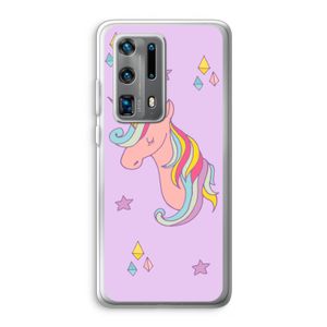 Roze eenhoorn: Huawei P40 Pro Plus Transparant Hoesje