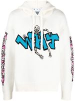 Off-White hoodie en maille à motif graffiti - Blanc