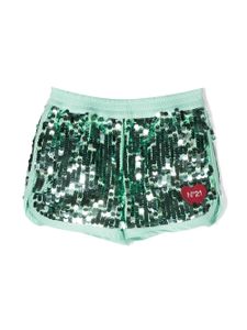 Nº21 Kids short à sequins brodés - Vert