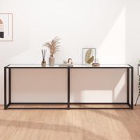 Wandtafel 220x35x75,5 cm gehard glas witmarmerkleurig