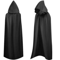 Halloween cape - zwart - polyester - one size - met capuchon - halloween - carnaval - volwassenen