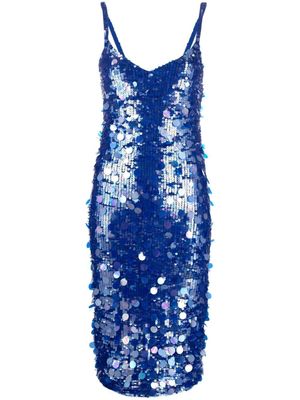 P.A.R.O.S.H. robe mi-longue à sequins - Bleu P.A.R.O.S.H. robe mi-longue à sequins - Bleu