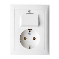 Berker S1 combinatie wisselschakelaar/wandcontactdoos met randaarde 1-voudig polarwit glanzend