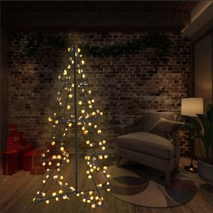 VidaXL Kegelkerstboom 160 led&apos;s binnen en buiten 78x120 cm