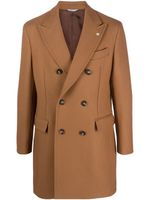 Manuel Ritz manteau croisé à revers pointus - Marron