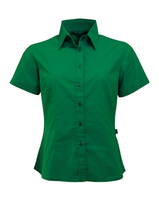 Groen dames overhemd met korte mouwen - thumbnail