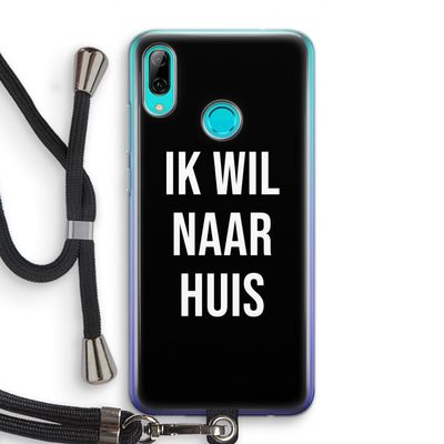 Ik wil naar huis - Zwart: Huawei P Smart (2019) Transparant Hoesje met koord