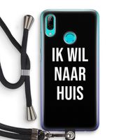 Ik wil naar huis - Zwart: Huawei P Smart (2019) Transparant Hoesje met koord