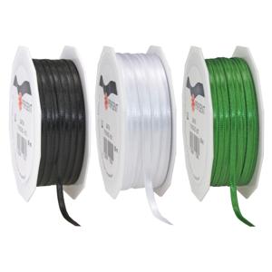 Cadeaulint/sierlint 3x rollen - zwart/groen/wit - 3 mm x 50 meter - Hobby/decoratie/knutselen