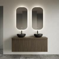 Toilet Spiegel Gliss Design Notus 50x100 cm Verticaal Incl. Spiegelverwarming en Indirect LED-verlichting Rondom