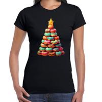 Kerst T-shirt voor dames - kerstboom van donuts - zwart - lekkernijen - Merry Christmas Kerst T-shirt voor dames - kerstboom van donuts - zwart - lekkernijen - Merry Christmas