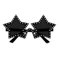 Carnaval/verkleed party bril Stars - Disco/eighties thema - zwart - volwassenen   -