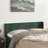 Hoofdbord met randen 147x16x78/88 cm fluweel donkergroen