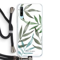 Tropical watercolor leaves: Huawei P Smart Pro Transparant Hoesje met koord