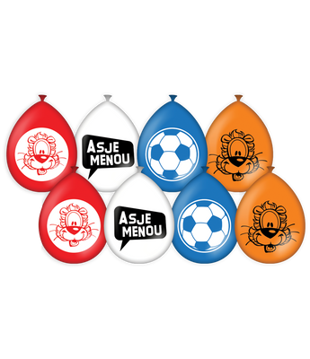 Loeki Ballonnen Rood/Wit/Blauw/Oranje WK/EK (8st)