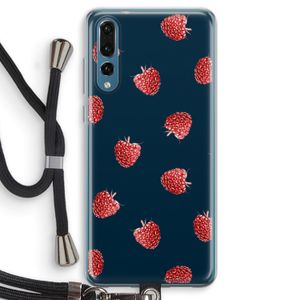 Framboosjes: Huawei P20 Pro Transparant Hoesje met koord