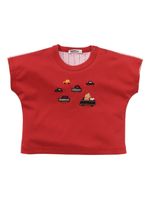 Familiar t-shirt à broderies - Rouge - thumbnail