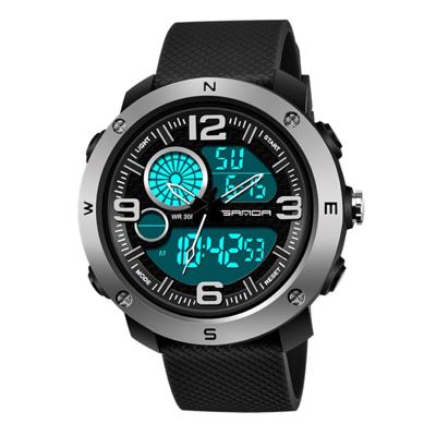 SANDA 762 horloge mannen kijken studenten mannen horloge mode trend jeugd waterdichte nachtlampje sport mannen (zilverachtig)
