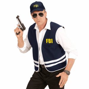 Zwarte FBI cap met vest volwassen