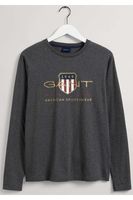 GANT Regular Fit T-Shirt ronde hals donkergrijs, Effen - thumbnail
