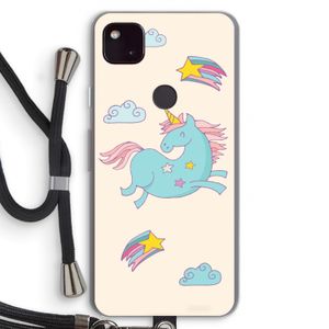 Vliegende eenhoorn: Pixel 4a 5G Transparant Hoesje met koord
