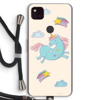 Vliegende eenhoorn: Pixel 4a 5G Transparant Hoesje met koord