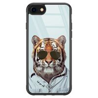 iPhone 8/7 glazen hardcase - Tijger wild