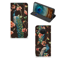 Nokia X20 | X10 Hoesje maken Pauw met Bloemen - thumbnail