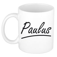 Naam cadeau mok / beker Paulus met sierlijke letters 300 ml   - - thumbnail