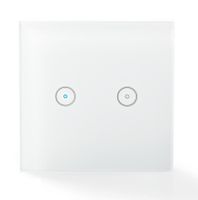 Nedis SmartLife Wandschakelaar | Wi-Fi | Duaal | 1000 W | Glas | Wit | 1 stuks - WIFIWS20WT - WIFIWS20WT