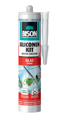 Siliconenkit Glas Transparant Koker 300 ml - Bison