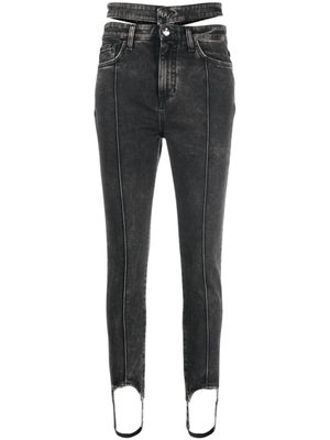 ANDREĀDAMO jean skinny à découpes - Noir