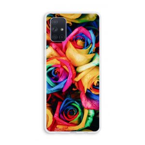Neon bloemen: Galaxy A71 Transparant Hoesje