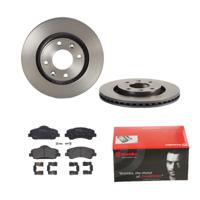 Remmenset, remschijf BREMBO, Remschijftype: Binnen geventileerd, Inbouwplaats: Vooras, u.a. für Citroën, Peugeot