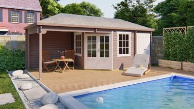 Blokhut - Tuinhuis Olson | 44 mm | vuren groen geïmpregneerd