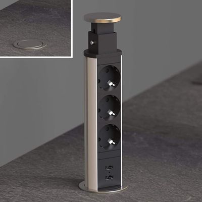 SCHÜTTE stopcontact inbouw drievoudig e1 zwart