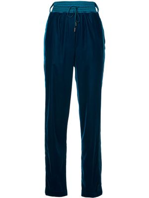 Off-White drawstring high-waist trousers - Bleu
