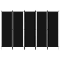 Kamerscherm met 5 panelen 250x180 cm zwart