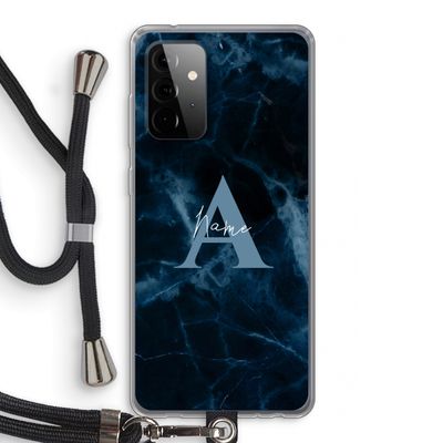 Midnight Marble: Samsung Galaxy A72 5G Transparant Hoesje met koord