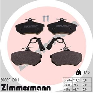 Remblokkenset, schijfrem ZIMMERMANN, u.a. für Audi