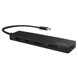 LogiLink UA0312 interface hub USB 3.2 Gen 1 (3.1 Gen 1) Type-C 5000 Mbit/s Zwart