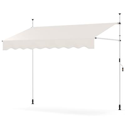 Klemmmarkies Zonder Boren met Handbediening Hoogte Verstelbaar & UV-Bestendig 250 cm Wit