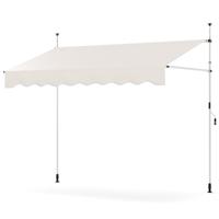 Klemmmarkies Zonder Boren met Handbediening Hoogte Verstelbaar & UV-Bestendig 250 cm Wit